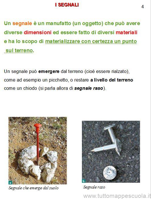 Materializzazione di un punto, segnali e mire topografiche
